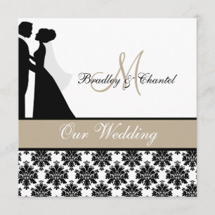 Tan Wedding Couple Wedding Invitation