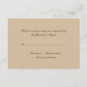 Tan Wedding Response Card