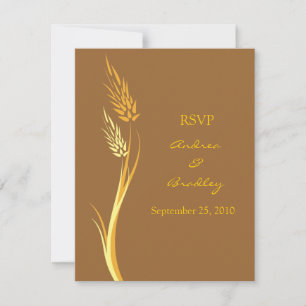 Tan Wheat Autumn Wedding Response Card