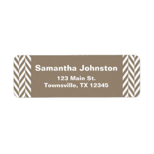 Tan White Herringbone Monogram