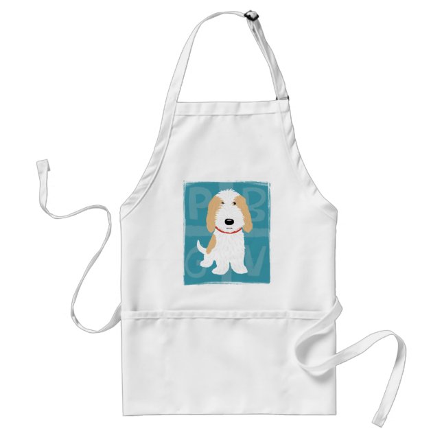 Tan & White PBGV Standard Apron (Front)