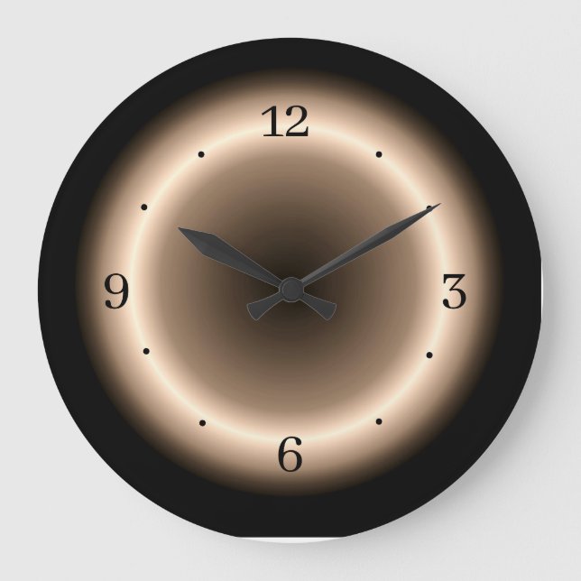 Tan with Bright Halo Effect in Cream Large Clock (Front)