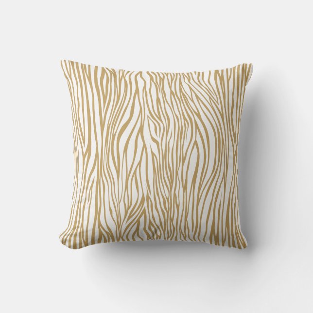 Tan Zebra Animal Print Cushion (Front)