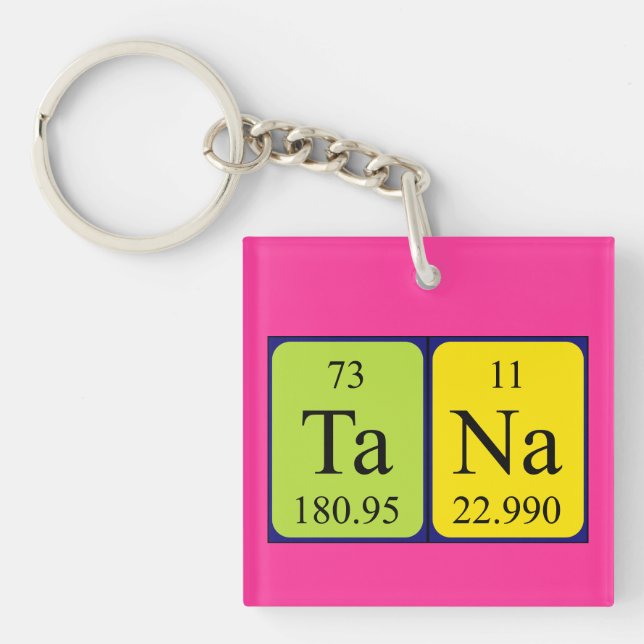 Tana periodic table name keyring (Front)