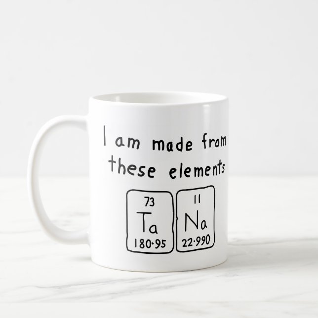 Tana periodic table name mug (Left)