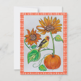 Tanager Pumpkin Postcard