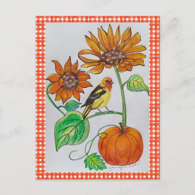 Tanager Pumpkin Postcard (Front)