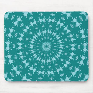 Tanager Turquoise and Teal Blue Abstract Pattern M Mouse Mat