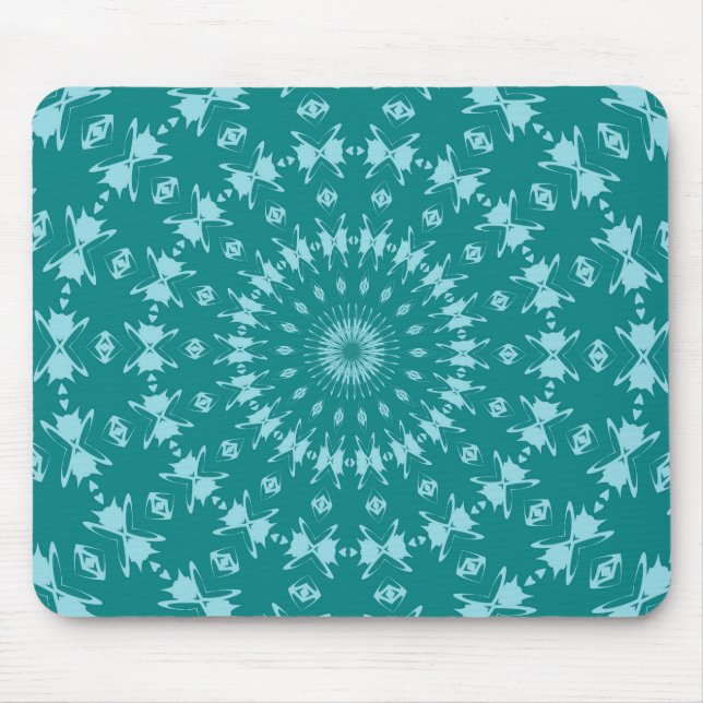 Tanager Turquoise and Teal Blue Abstract Pattern M Mouse Mat (Front)