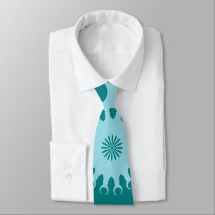 Tanager Turquoise and Teal Blue Crescent Moon Kale Tie