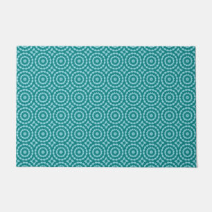 Tanager Turquoise and Teal Blue Duo Tone Repeat Pa Doormat