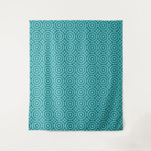 Tanager Turquoise and Teal Blue Duo Tone Repeat Pa Tapestry