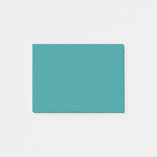 Tanager Turquoise and Teal Blue Repeat Pattern Post-it Notes (Front)