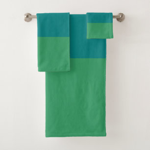 Tanager Turquoise, Teal Blue and Kelly Green Horiz Bath Towel Set