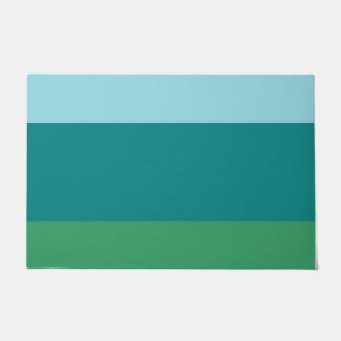 Tanager Turquoise, Teal Blue and Kelly Green Horiz Doormat