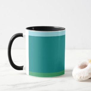 Tanager Turquoise, Teal Blue and Kelly Green Horiz Mug