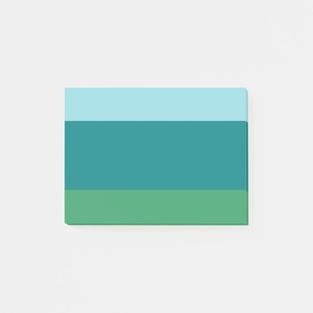 Tanager Turquoise, Teal Blue and Kelly Green Horiz Post-it Notes (Front)