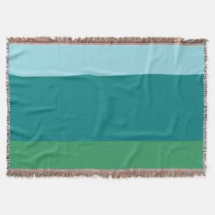 Tanager Turquoise, Teal Blue and Kelly Green Horiz Throw Blanket