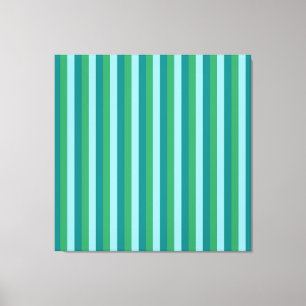 Tanager Turquoise, Teal Blue and Kelly Green Repea Canvas Print