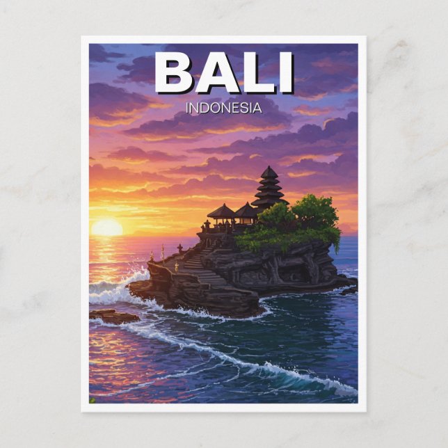 Tanah Lot Bali Indonesia Travel Postcard (Front)