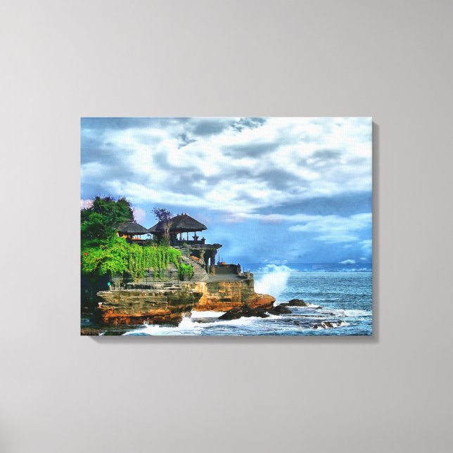 Tanah Lot Bali Temple Poster Canvas Print (Front)