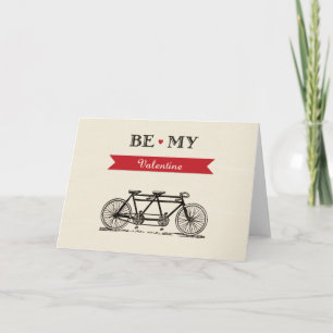 Tandem Bicycle - Be My Valentine Card