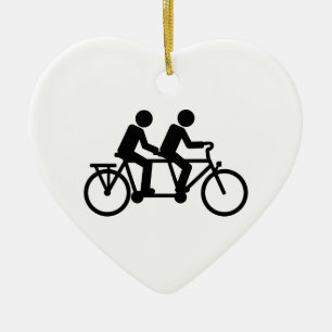 Tandem Bicycle bike Ceramic Tree Decoration