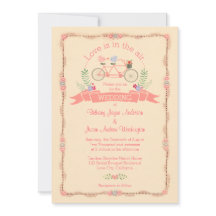 Tandem Bicycle, Birds and Banner Wedding