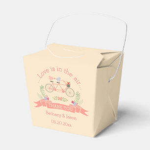 Tandem Bicycle, Birds and Banner Wedding Thank You Favour Box