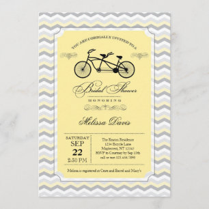 Tandem Bicycle Bridal Shower Invitation