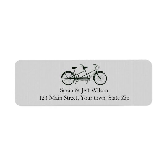 Tandem Bicycle Grey Return Address Labels
