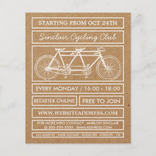 Tandem Bicycle, Kraft Cycling Club Advertising  Flyer