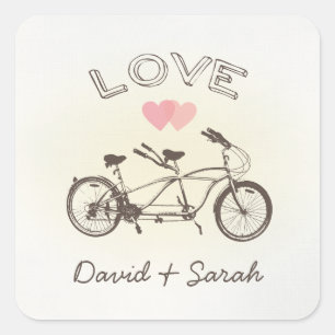 Tandem Bicycle Love Sticker