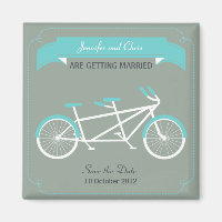 Tandem Bicycle Modern Wedding Grey Save the Date