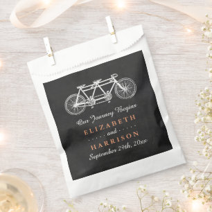 Tandem Bicycle On Chalkboard Wedding Favour Bags