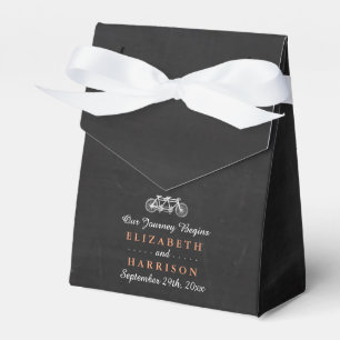 Tandem Bicycle On Chalkboard Wedding Favour Box