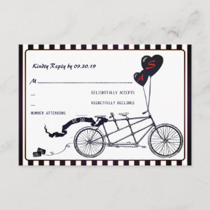 Tandem Bicycle Romantic Casual Wedding RSVP Card