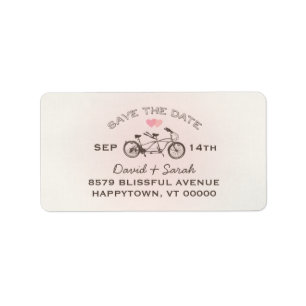 Tandem Bicycle Save The Date  Label
