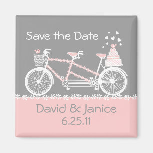 Tandem Bicycle Save The Date Magnet