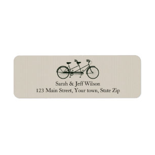Tandem Bicycle Taupe Return Address Labels