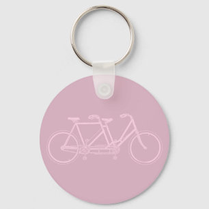 Tandem Bicycle Two Seat Bike Art CUSTOM COLOR Key Ring