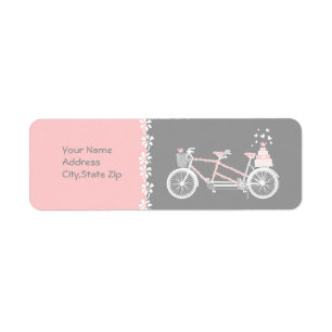 Tandem Bicycle Wedding Address Label
