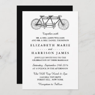 Tandem Bicycle Wedding Invitation