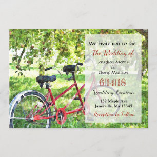 Tandem Bicycle Wedding Invitations