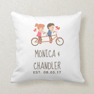 Tandem Bicycle Wedding Keepsake Cushion