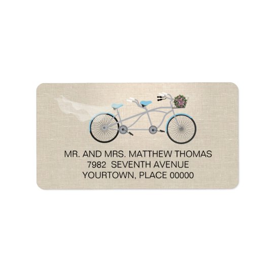 Tandem Bicycle Wedding Return Address Address Label