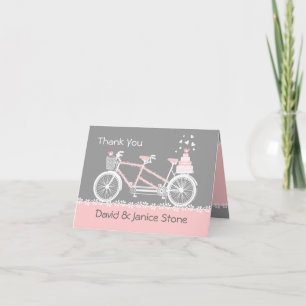 Tandem Bicycle Wedding Thank You Card
