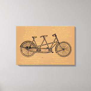 Tandem Bicycle With Lyrics To "Daisy Bell" Canvas Print