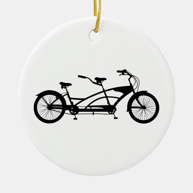 Tandem Bike Ceramic Tree Decoration (Front)
