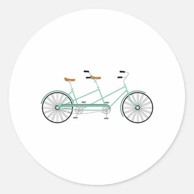 Tandem Bike Classic Round Sticker (Front)